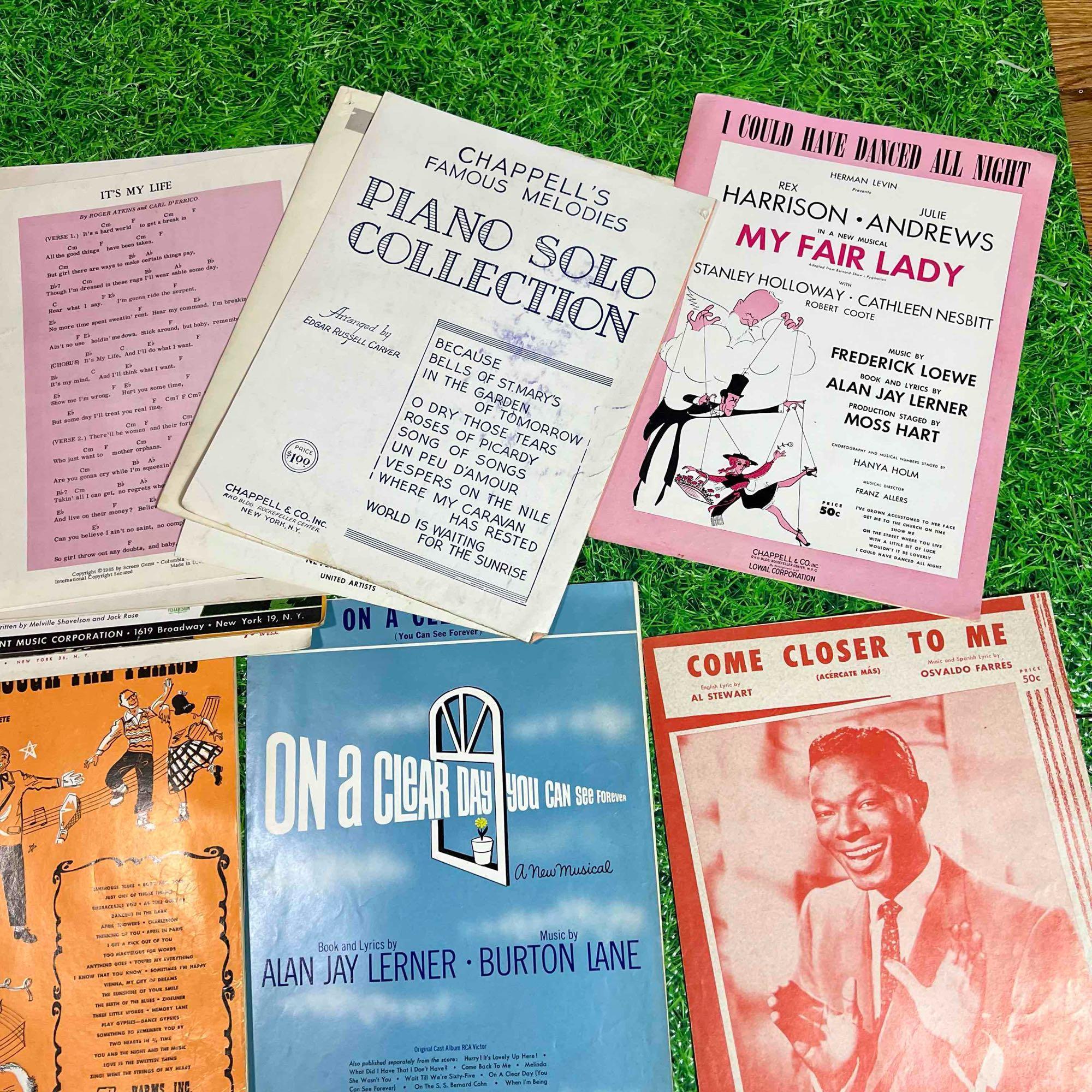 vintage 1960s-70s song sheets