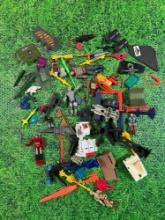 big lot of vintage 70s 80s 90s toy accessories and transformer