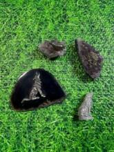 vintage amethyst stones and wolf collectibles