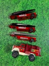 vintage metal firetruck toys