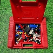 vintage 1985 red lego carry case complete filled with legos