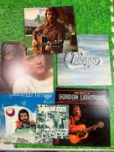 vintage records cat stevens, chicago, gordon lightfoot etc