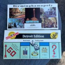 vintage monopoly Detroit edition and birginham Michigan game