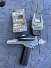 three vintage star trek handheld toys
