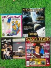 vintage simpsons guide, star trek, and aviation handbook