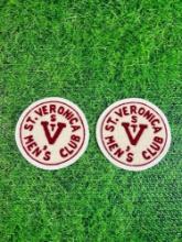 2 vintage varsity jacket patches st veronicas mens club