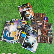 Vintage star trek cards and vintage toy packag backings