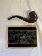 Vintage Cigarette Case and Stetson Pipe