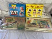 Vintage Winnie The Pooh, Chutes and Ladders, Rummy and Faces Games