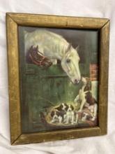 Vintage Horse and Dogs Art