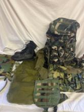 Army Packs, Vest, Boots and Misc