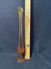 Amber Glass Fenton Bud Vase