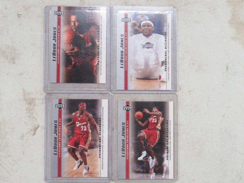 4 Card Lot of 2003-04 Upper Deck Lebron James Rookie Box Set Basketball Cards