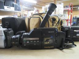 3 Vintage Camcorders and Cases