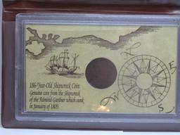 Genuine Admiral Gardner 1809 Shipwreck Coin in Display Holder