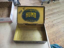 Antique cigar boxes.