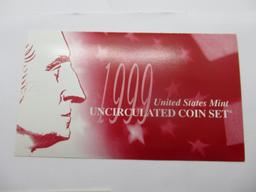 1999 United States Mint Denver Unciruclated Coin Set in Original Envelope