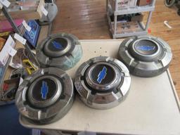 4 Vintage Chevy Hubcaps