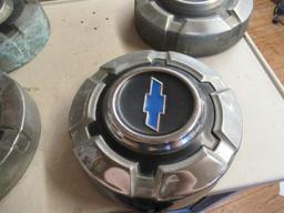 4 Vintage Chevy Hubcaps
