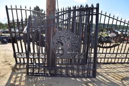 Wrought Iron 14ft Bi Parting Gate with Tree Design