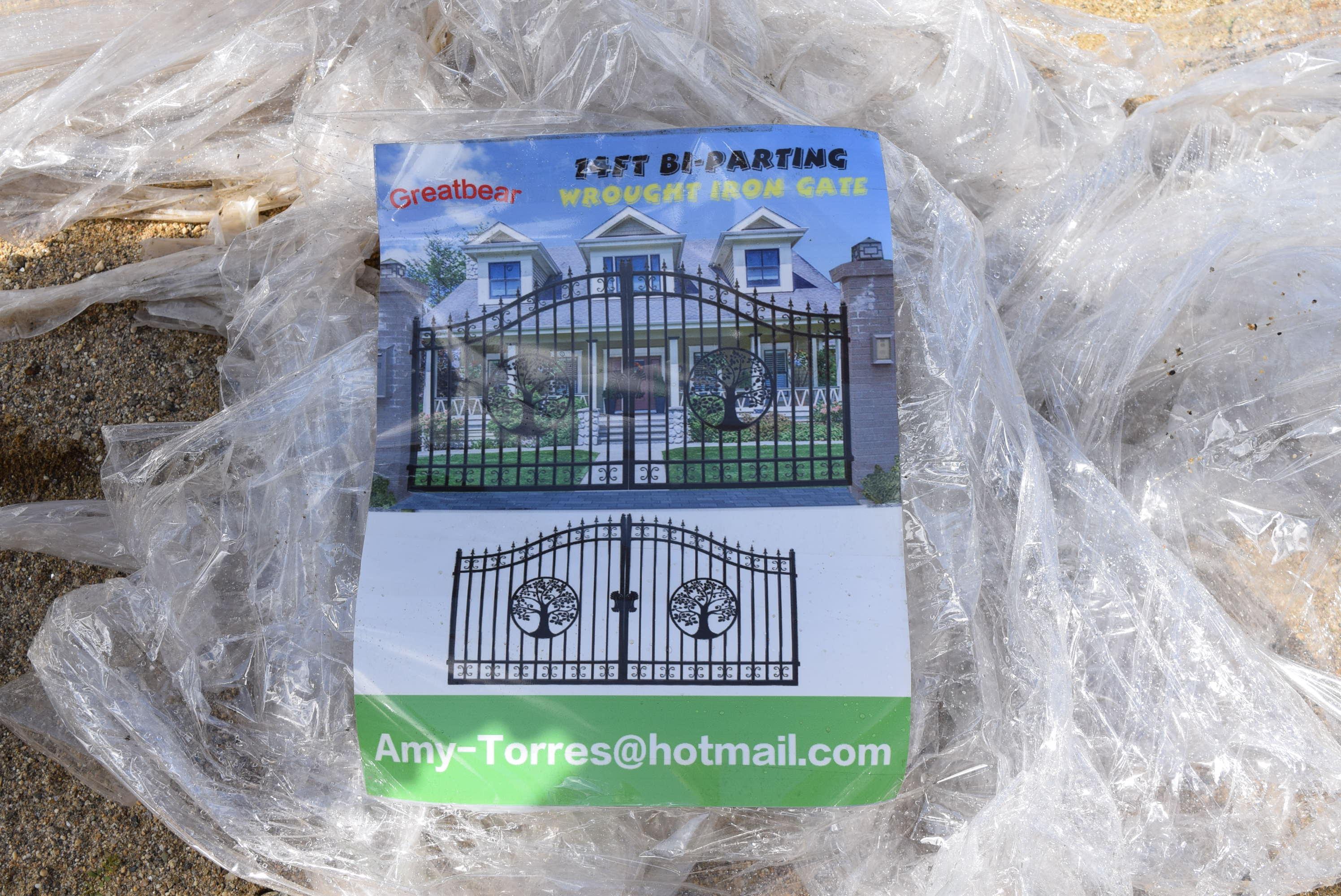 Wrought Iron 14ft Bi Parting Gate with Tree Design