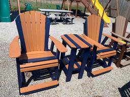 3 piece Poly chair set counter height