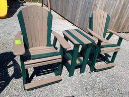 3 piece Poly chair set counter height