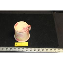 Flinn Plastic Pink/White Swirl Shaving Mug