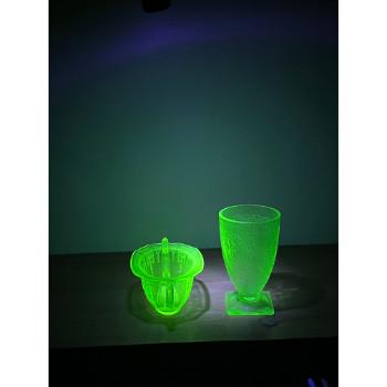 Green Depression Uranium Glass Pieces