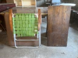 Card Table, Folding Wooden Table & Chair