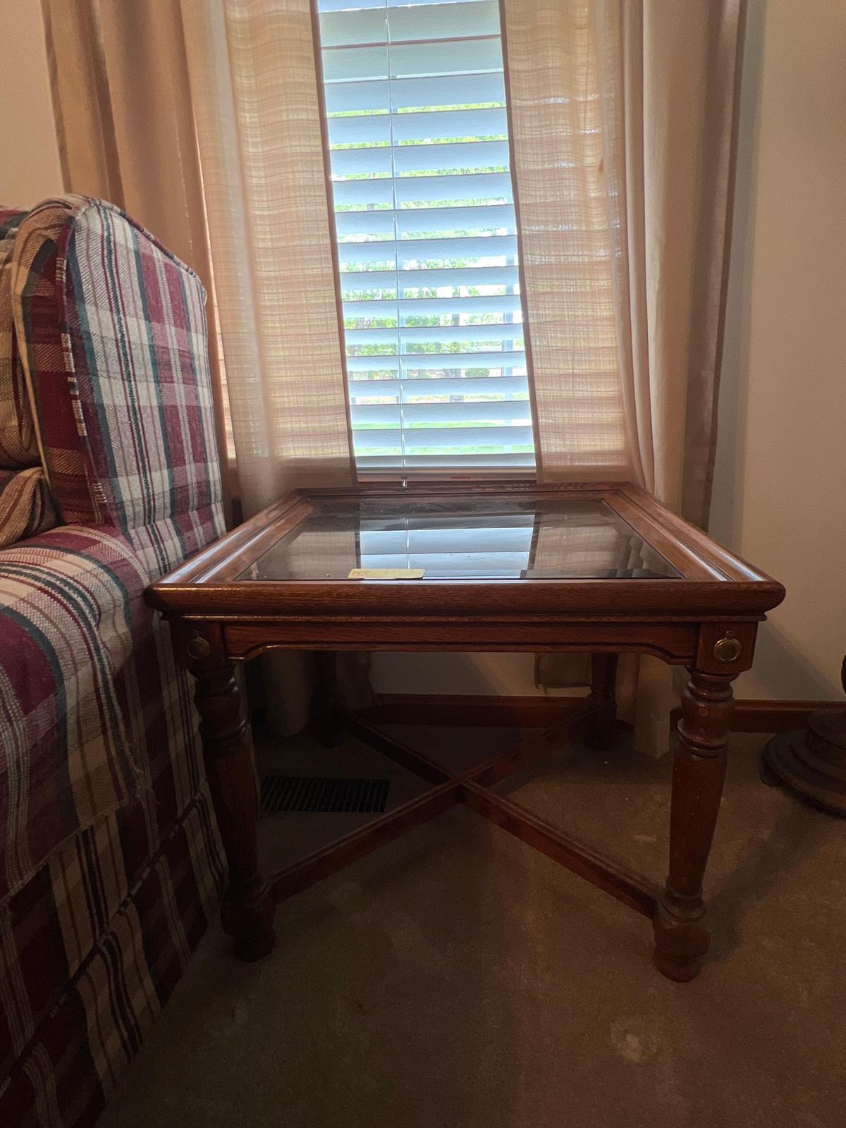 Glass Insert End Table