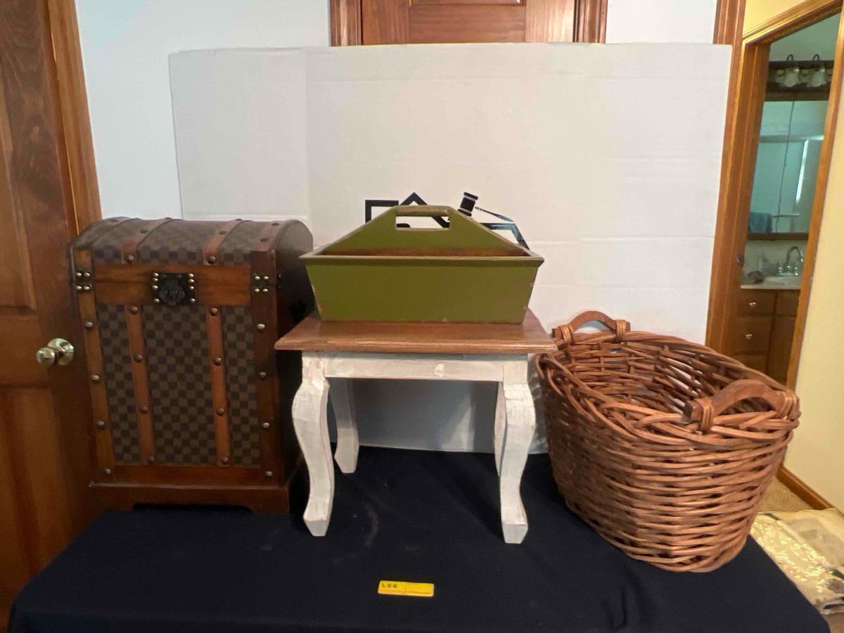 Side Table, Trunk, & Basket