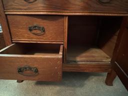 Antique Wash Stand Dresser with Towel Bar