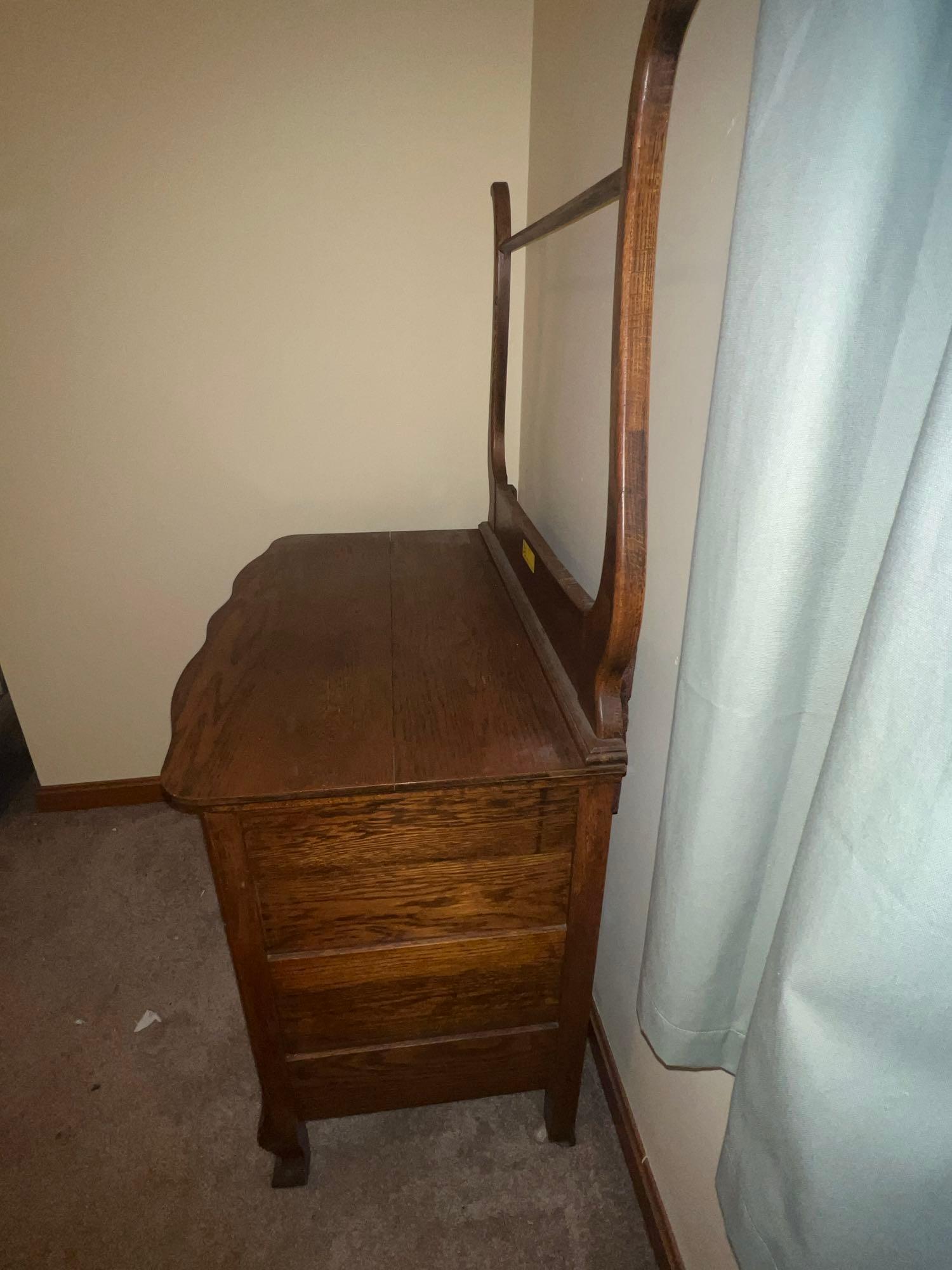 Antique Wash Stand Dresser with Towel Rack