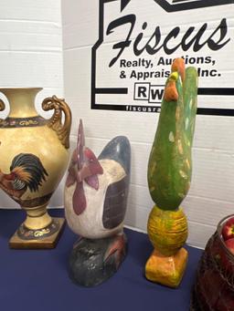 Vase, Chicken Figurines, Turkey