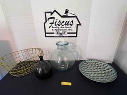 Vases, Wire Basket & Tray