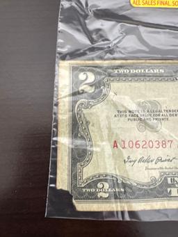1953 Red Seal Two Dollar Bill