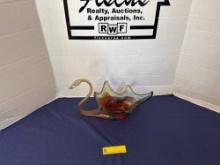 Hand Blown Glass Swan