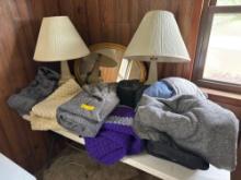 Blankets, Lamps, Mirror & Under Armor bag