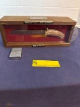 Larry Drummond Buck Knife and Zippo lighter etched