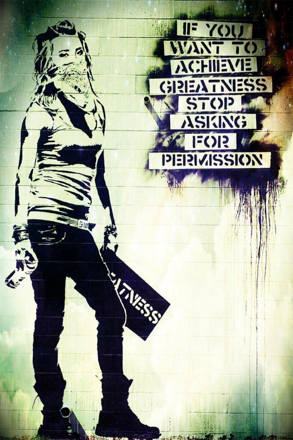 Banksy, Achieve Greatness, Offset lithograph