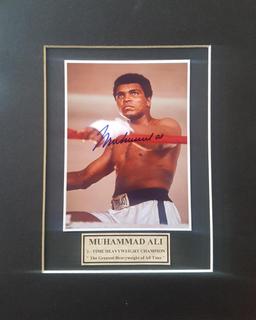 Muhammedd Ali Signed and Matted Photo