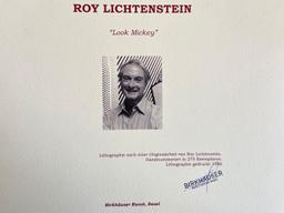 Roy Lichtenstein 'Look at Mickey Mouse - 1986' Limited Edition Lithograph