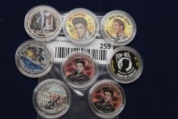 8 Colorized Kennedy Half Dollars