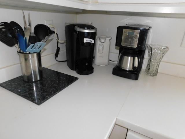 Keurig Coffee Maker, Mr. Coffee and Utensil Holder w/Contents