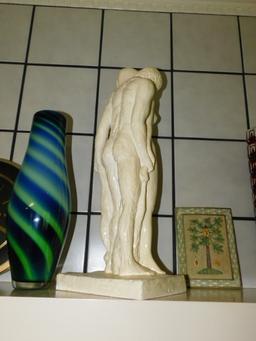 Man/Women Figurine, Swirled Vase, Flower Vase, Clock