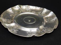 Serving Tray With Lazy Susan Base, Aluminum