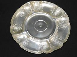 Serving Tray With Lazy Susan Base, Aluminum