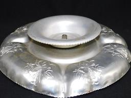Serving Tray With Lazy Susan Base, Aluminum