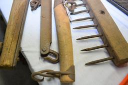 LOT WITH VINTAGE SINGLE TREES AND RAKE HEAD